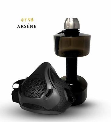 ARSÉNE Training Mask – Workout Mask for High Altitude Elevation – Respiratory Resistance – Endurance and Cardio – Running, Jogging, MMA, HIIT and Gym Exercise. Bonus Drinking Bottle