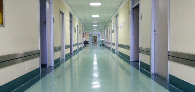Long medical hallway